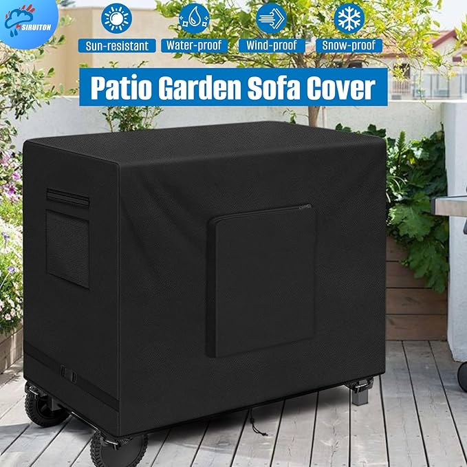 SIRUITON Outdoor Bar Cart Cover for 30 Inch Portable Outdoor Table, Heavy Duty 600D Oxford Fabric Outdoor Waterproof BBQ/Worktable Metal Movable Table Cover