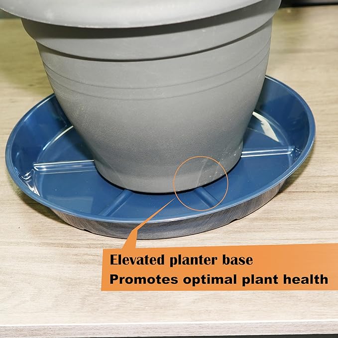Plant Saucer Pot Tray 12 inch, 6 Packs Flower Planter Saucers and Drip Trays for Pots Planter, Heavy Duty Plant Dish Pant Plate to Catch Water for Indoor & Outdoor, Blue