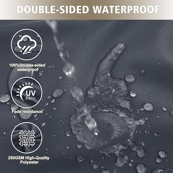 Outdoor Cushions for Patio Furniture, Waterproof Outdoor Chair Cushion w/Fade-Resistant, Removable & Machine-Washable Cover, 22x22 Inch, Deep Seat Sofa/Couch Pad Replacement – Set of 2, Dark Grey