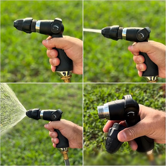 Socila Garden Hose Nozzle and Boat Engine Flush Kit, High Pressure Spray Gun Nozzle with 3.4oz/100ml Soap Dispenser Bottle: Showering Pet, Watering Plant, Lawn Care, Car Wash