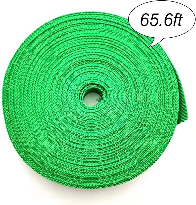 1 Roll 65.6 Feet Tree Tie for Plant Support Garden Strap 1 Inch Width Staking and Guying Material 1,800 Lbs Strength (Bright Green)