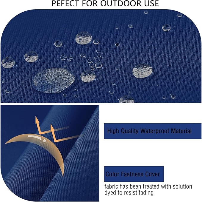 idee-home Outdoor Cushions for Patio Furniture, Outdoor Seat Cushion, Waterproof Hampton Bay Deep Seat Replacement Couch Chair Cushions for Garden Lawn Backyard Deck, 26.5 x 26.5 Navy Blue Pattern