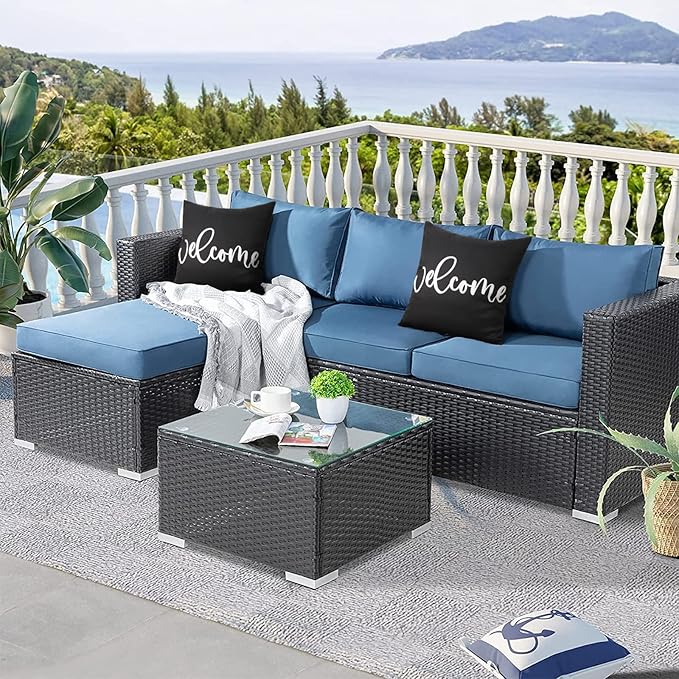 Merrycolor Set of 2 Black and White Outdoor Waterproof Pillow Covers 18x18 Welcome Throw Pillows Cover Decorative Outdoor Pillows for Patio Furniture