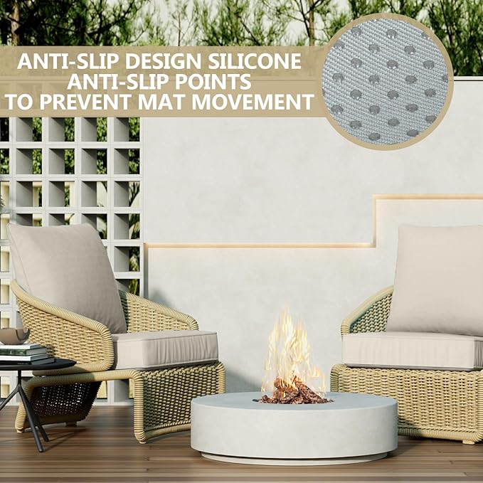 24" x 24" x 6" Outdoor Deep Seat Cushions Set - 2 Set Waterproof & Fade Resistant Patio Furniture Replacement Cushions, Non-Slip Outdoor Deep Cushions Fit Loveseats, Couches, Chairs, Sofas.