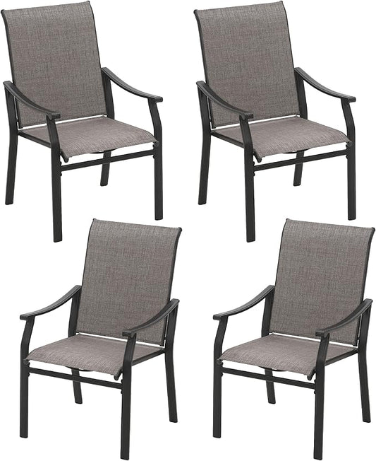 Sophia & William Outdoor Chairs Set of 4, Patio Chairs with Breathable Textilene Fabric and Heavy-Duty Iron Frame, Perfect for Lawn Garden Backyard Deck 350 lbs Capacity