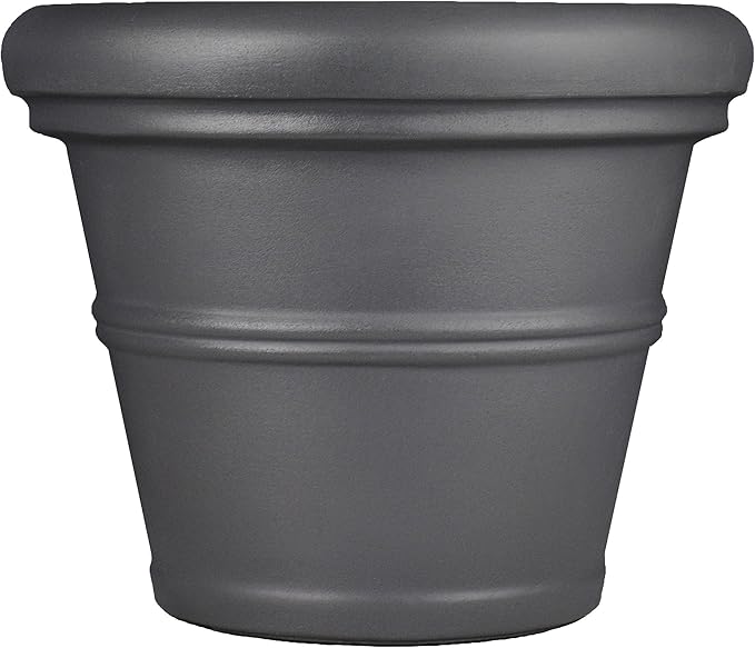 Tusco Products Rolled Rim Garden Planter, 42-inch, Slate