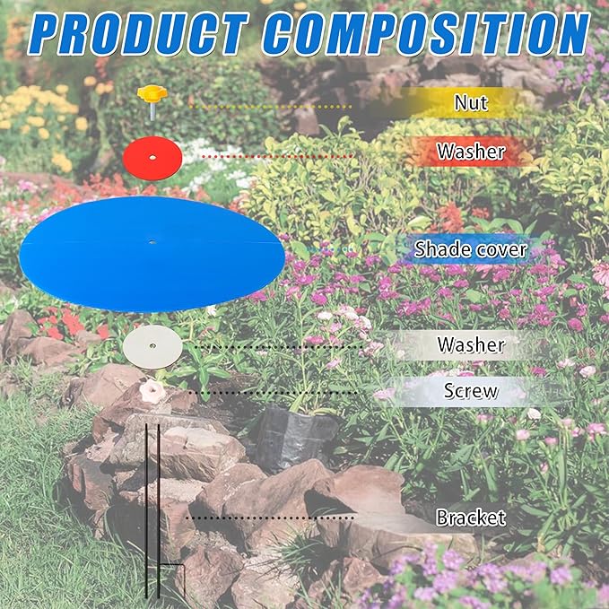 3 Pack 16.5 Inch Plant Shades Umbrellas for Outdoor Plants Garden Plant Shade Cover Sunblock Umbrellas for Potted Plants Garden Beds Protection