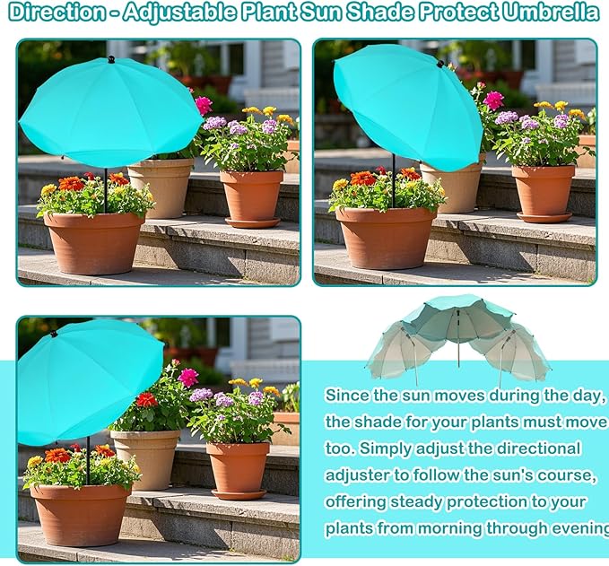 Plant Umbrellas for Outdoor Plants, Adjustable Garden Shade Umbrella Larger Size Plants Shade Cover Umbrella Sun Protection for Potted Plants Garden Beds from Direct Sunlight