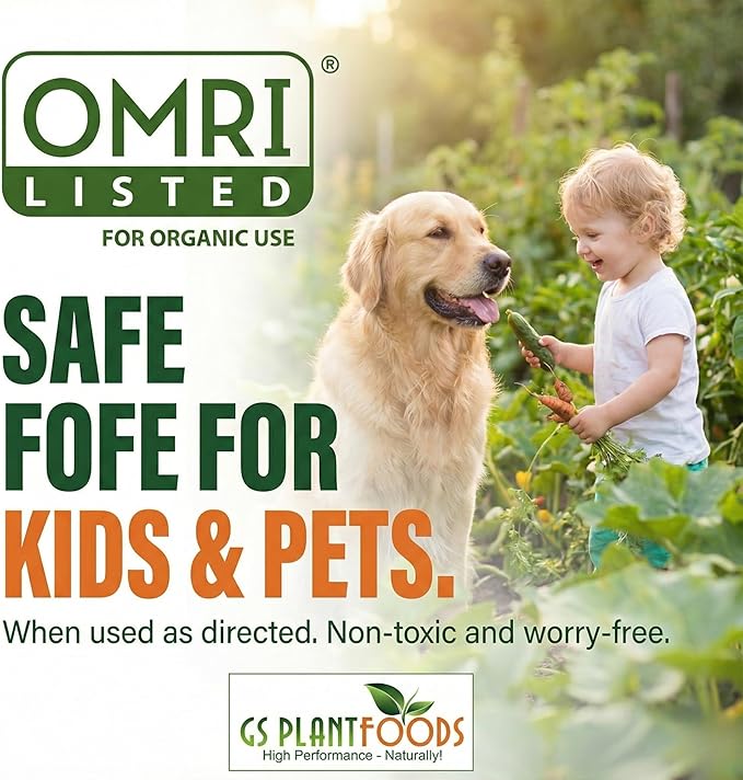 GS Plant Foods Liquid Kelp Fertilizer – Suitable for Organic Growing, OMRI Listed Seaweed Concentrate for Lawns, Gardens & Soil - 55 Gallons