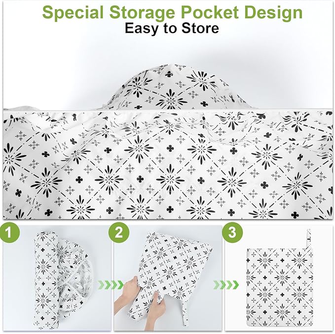 pickyNproud Picnic Table Cover with Bench Covers Portable Table Cloth Built-in Storage Pocket Picnic Table Covers with Elastic Waterproof Camping Essentials for RV Camping