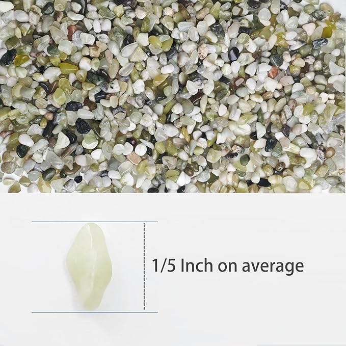 Jade Rocks for Plants Indoor, 1/5 inch Small Pebbles for Indoor Plants, Decorative Rocks for Succulents Cactus Bamboo Vases Landscaping Drainage and Outdoor Garden 10 LB