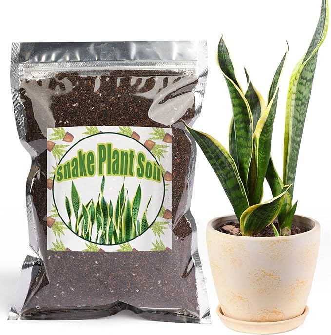 Premium Snake Plant Soil Mix 1qt, Indoor Plants Potting Mix for All Potted Snake Plants, Promote Healthy Growth and Easy Care, black