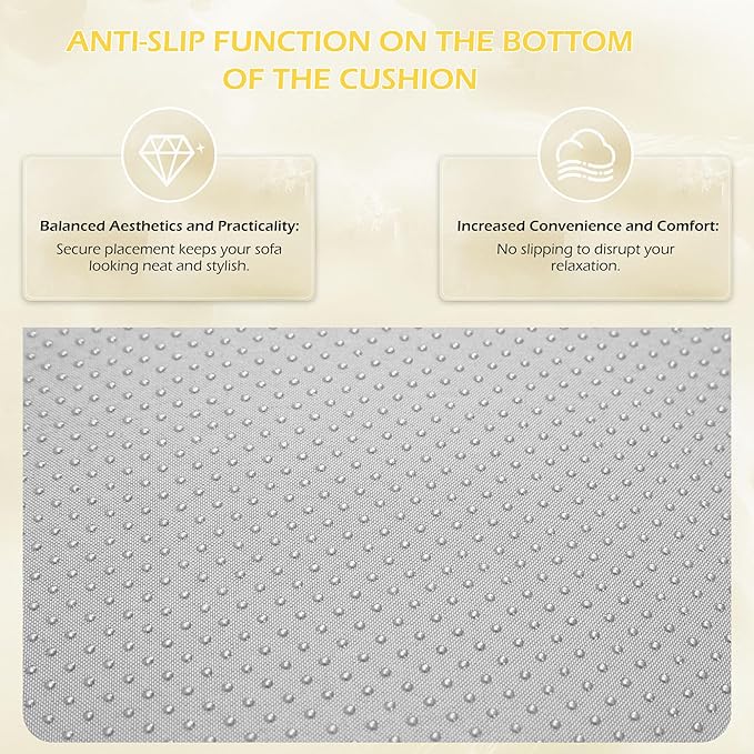 HOMREST Outdoor Replacement Cushions for Patio Furniture,Water-Repellent Sofa Cushion for 6-Seat Rattan Wicker Sectional Patio Conversation Sets,14-Piece Cushions Set for Outdoor Couch（Light Grey）