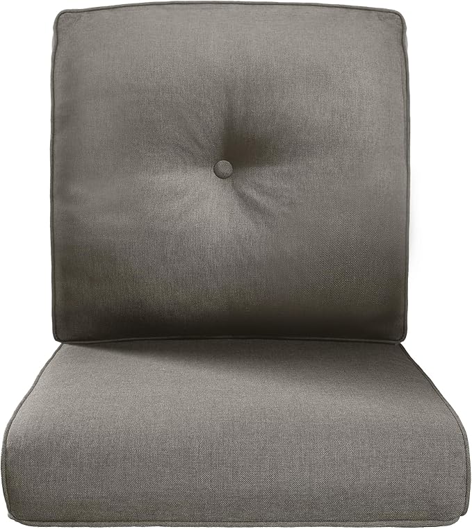 Belord Luxury 4" Thick Outdoor Cushion Set - 22 x24 Inch 28D Sponge Filling Fade-Resistant Chair Cushion, Spill Proof Removable Patio Furniture Replacement Cushions for Sofa Bench Swing - Grey