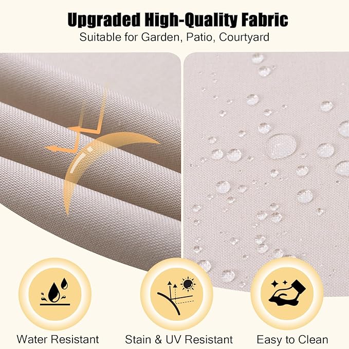 idee-home Outdoor Cushions for Patio Furniture, Outdoor Seat Cushion, Waterproof Couch Hampton Bay Deep Seat Replacement Chair Cushions for Garden Lawn Deck Backyard, 26.5 x 26.5 Beige