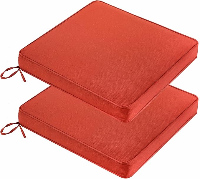 JMGBird 19x19 Outdoor Chair Cushions Set of 2 Water-Repellent Outdoor Seat Cushions 3-Year Color Fastness Outdoor Cushions for Patio Furniture