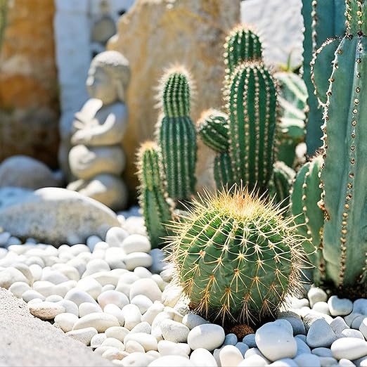 Large River Rocks for Landscaping, 40lbs Aquarium Rocks, 3-4 Inch White Pebbles for Indoor Plants, Natural Stones for Garden Paving Plant Rocks Crafting Walkways