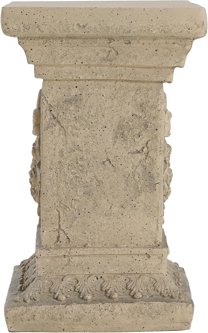 Christopher Knight Home Jorine 19" H Plant Stand, Lightweight Concrete Plant Stand, Pedestal Column Side Table, Indoor Outdoor Plants Standing for Entryway Garden Yard Home, No Assemly Needed, Sand