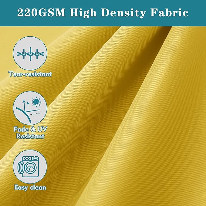 Outdoor Bench Cushion 48 x 18 Inch Thick Waterproof Porch Swing Cushions with Tie Patio Furniture Chair Cushion Bench Pad Color Fastness Backyard Seat Pads, Yellow