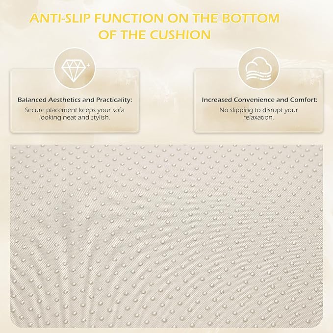 HOMREST Outdoor Replacement Cushions for Patio Furniture,Water-Repellent Sofa Cushion for 6-Seat Rattan Wicker Sectional Patio Conversation Sets,14-Piece Cushions Set for Outdoor Couch（Beige）