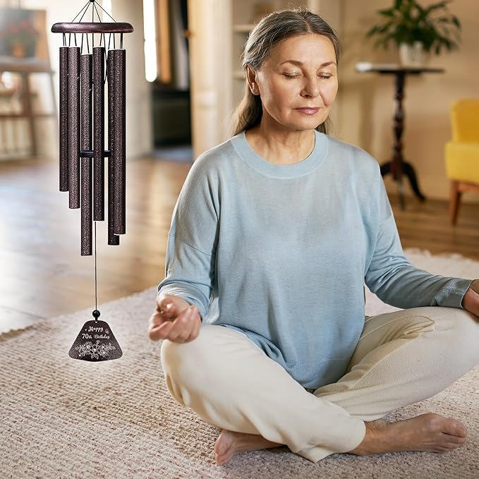 70th Birthday Gifts for Women/Men, 70th Birthday Decorations 32” Wind Chimes Outside, 70 Year Old/1956 Bday Gifts for Men/Women