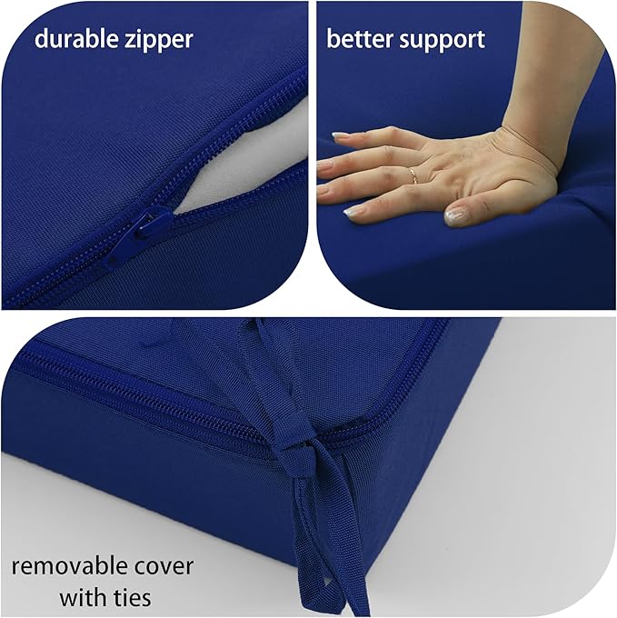 Outdoor Cushions for Patio Furniture, Outdoor Seat and Back Cushion, Waterproof Hampton Bay Deep Seat Replacement Couch Cushions for Garden Lawn, 24x24