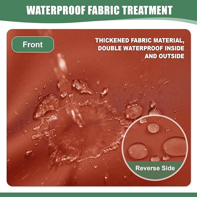 Waterproof Patio Cushions for Outdoor Furniture, Fade Resistant Back Pillow and Seat Cushion Set for Couch Replacements, 22 x 22 Inch, Rust, 1 Set