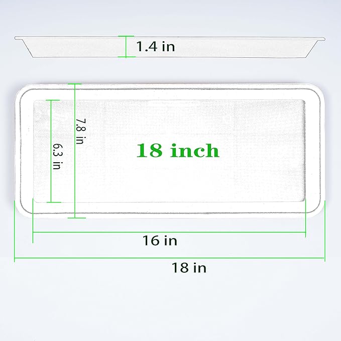 2 Pack Plastic Plant Trays - Rectangular 17 18 inch, Indoor/Outdoor Plant Water Drip Trays for Flower Planters, Windowsill (7.8 x 17.5'', Terracotta)