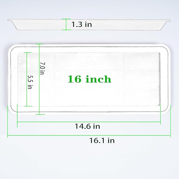 4 Pack of Plastic Plant Tray Saucer Rectangular 16 inch, Plant Trays Saucers for Indoors Outdoor, Plant Water Drip Tray for Flower Pot Planter, Windowsill Plant Tray (7.0 X 16.1'', Beige)