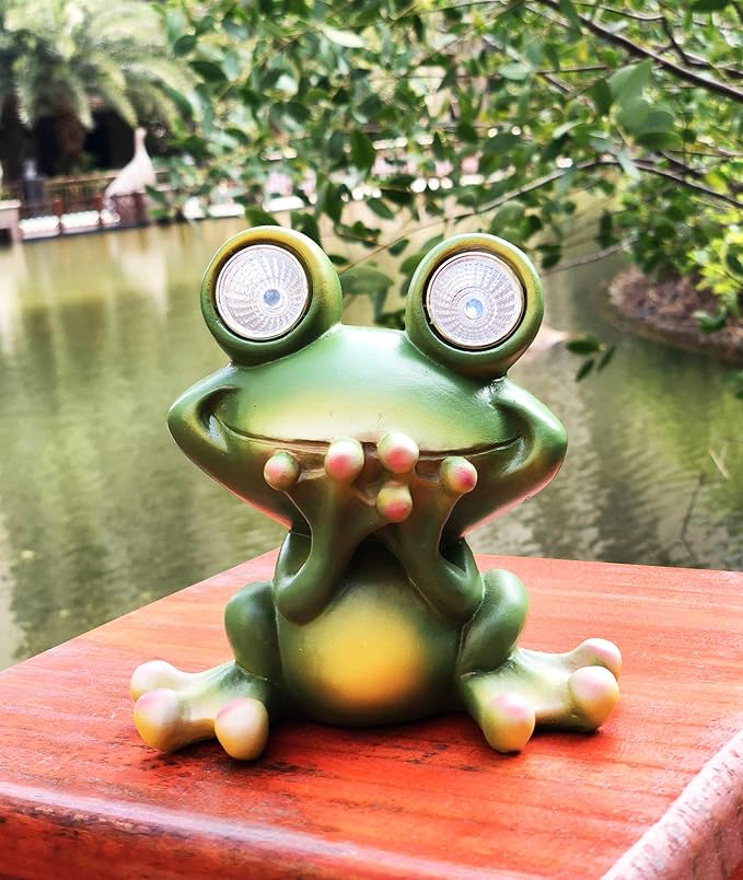 Solar Powered Frog Outdoor LED Garden Light Decor (Speak - NO)