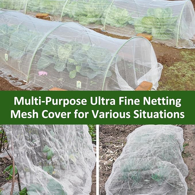Ultra Fine Garden Netting, 4x25Ft Mesh Plant Netting Pest Barrier for Garden Protection Row Cover Raised Bed Screen Mesh Greenhouse Mosquito Net, Protecting Tree Plants Vegetable Flowers Fruits