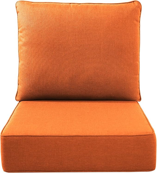 Luxury Outdoor Seat Cushion Set-22 x 24 x 6 Inch Outdoor Chair Cushions with Water Resistant & Removable Cover Outdoor Cushions for Patio Furniture Chair Sofa Couch