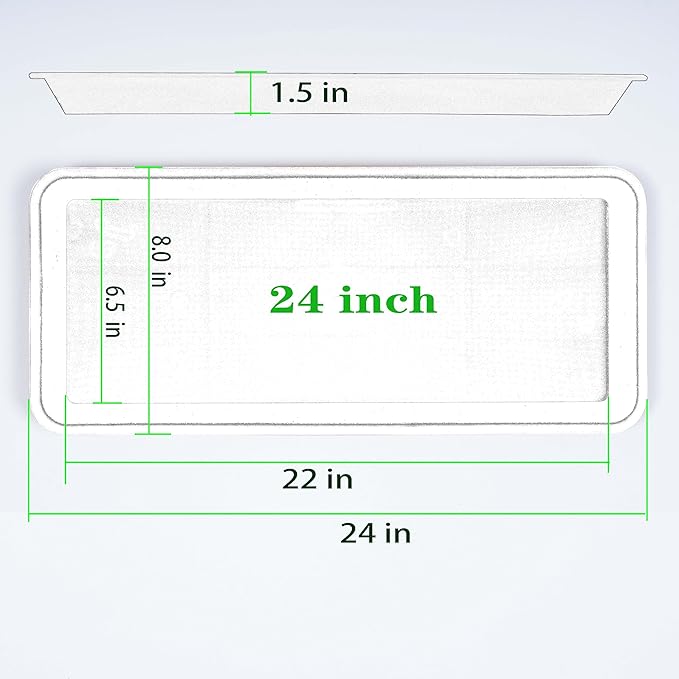 2 Pack of Plastic Plant Tray Saucer Rectangular 24 inch, Plant Trays Saucers for Indoors Outdoor, Plant Water Drip Tray for Flower Pot Planter, Windowsill Plant Tray (8 X 24'', Black)