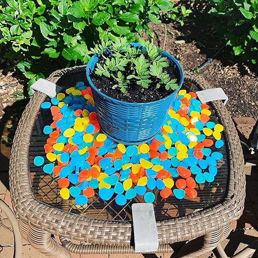 Glow in The Dark Rocks Outdoor, 500 pcs Multicolor Solar Rocks for Landscaping, Outdoor Decor Glow in The Dark Stones, Glowing Pebbles for Garden Backyard Patio Lawn Fish Tank Aquarium Decor