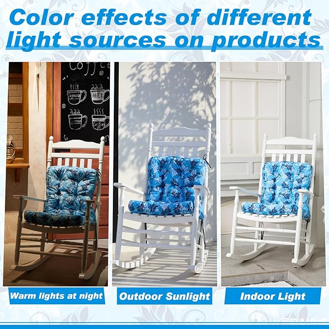 Hoteam 4 Set Outdoor Deep Seat Patio Chair Cushions Waterproof Patio Cushions Set 20 x 42 Inch for Furniture Replacement Removable Seat and Back(Paisley)