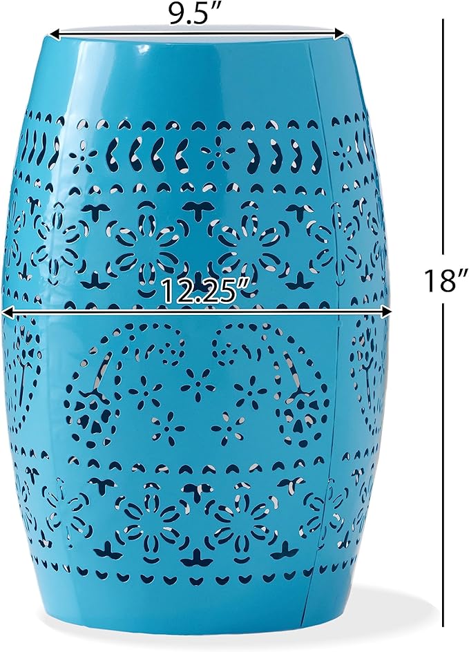 Christopher Knight Home Ruby Outdoor 12" Iron Side Table, Blue