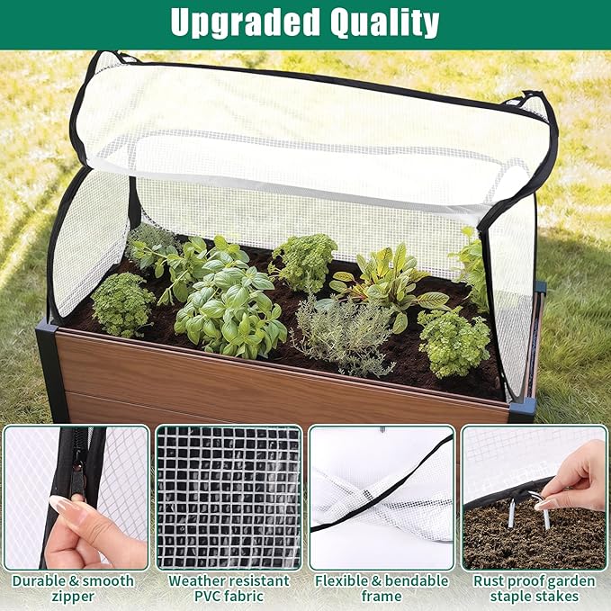 2PACK Garden Covers for Raised Beds, 45" X 22" X 16" Garden Row Plants Cover Accelerator, Freeze Protection Greenhouse Cover for Raised Garden Beds Protecting Seedlings Fruits Vegetable Rows