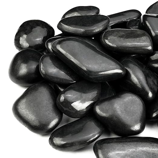 18lb Black River Rocks for Plants, 1-3 Inch Pebbles for Indoor Plants, Polished Garden Rocks Outdoor Landscaping, Decorative Stones for Vases, Succulents, Aquarium, Walkways
