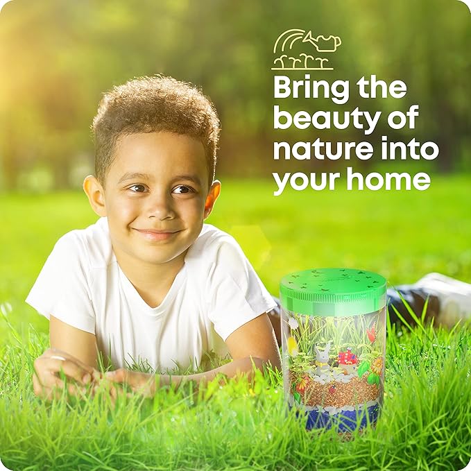 Dan&Darci Light-Up Terrarium Kit for Kids - STEM Science Kit - Educational DIY Toy for Boys & Girls - Birthday Easter Gift - Craft Project Idea for Ages 6 7 8 9 10 11 12 Year Old