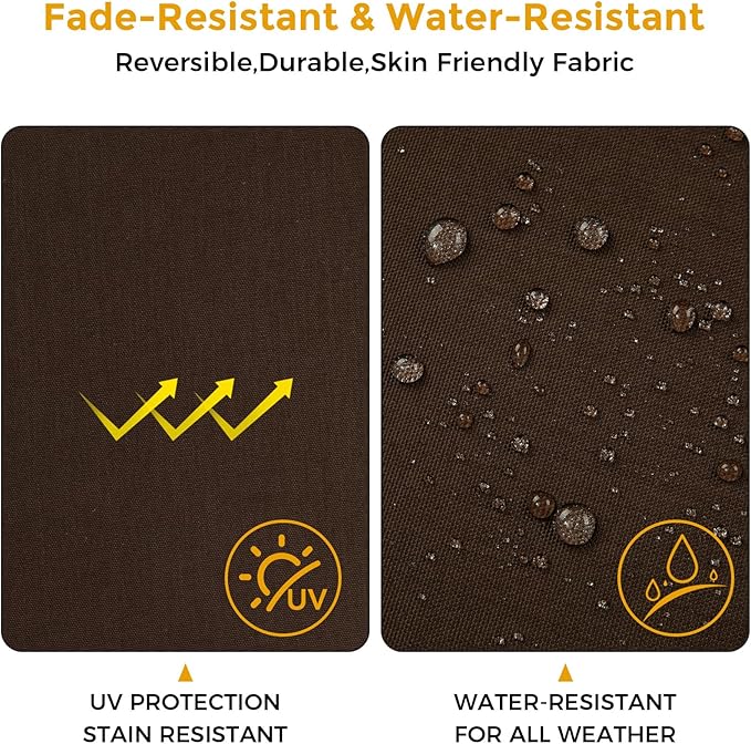 FUNHOME Outdoor Chair Cushions 19 x19 Inch,Water Resistant Tufted Seat Cushions 19",Reversible,Weather Resistant,Rounded Back Wicker Chair Cushion for Patio Garden Furniture(Chocolate Brown)
