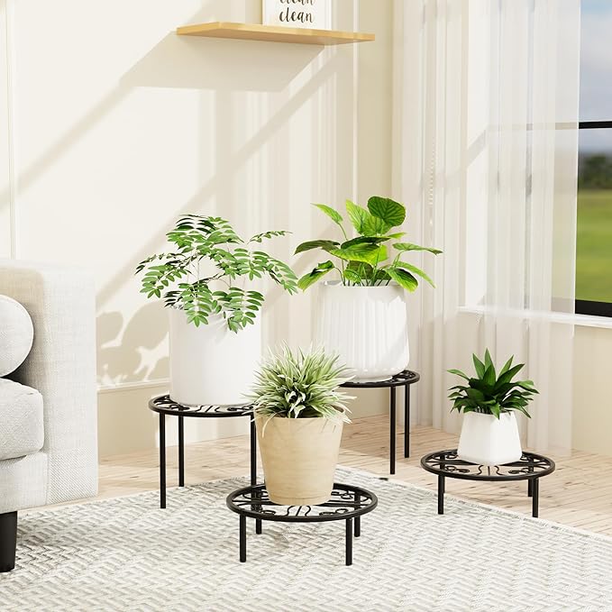 Plant Stand Plant Holder - Short Flower Stand for Garden Courtyard, Heavy Duty Plant Rack for Multiple Plant Indoor or Outdoor.