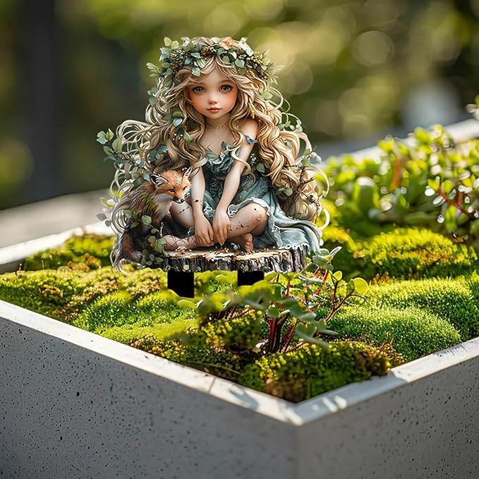 Bohemian Fairy Flower Pot Decor - Planter Pots Decor & Accessories for Home or Garden (Fox Elf)