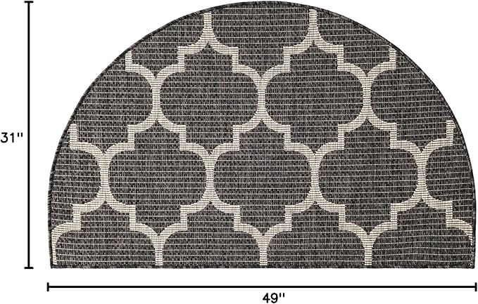 Unique Loom Outdoor Trellis Collection Area Rug (2' 7" x 4' 1" Hearth Black/Ivory)