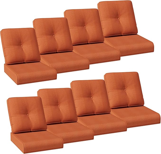 Joyside Outdoor Chair Cushions Set, 22x25/22x24 Inch Patio Furniture Deep Seat Cushions, Water Resistant & Thick Cushion, Outdoor Replacement Cushions for Seat and Sofa