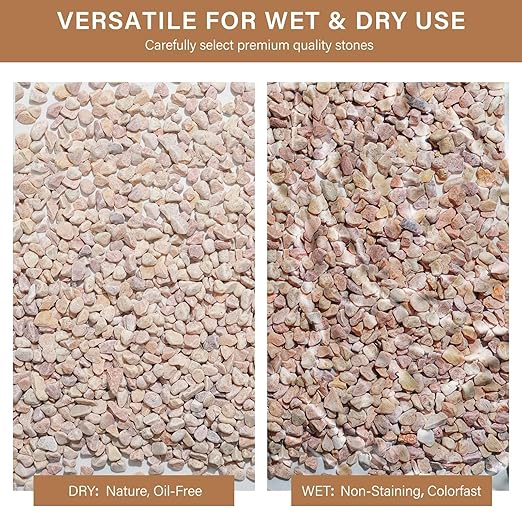 NUPICK 6 lbs Pebbles for Indoor Plants, 1/5 Inch Pea Gravel for Fish Tank, Decorative Rocks for Succulent, Natural River Stones for Vases, Cactus, Landscaping, Bird Bath, Aquarium, Peach