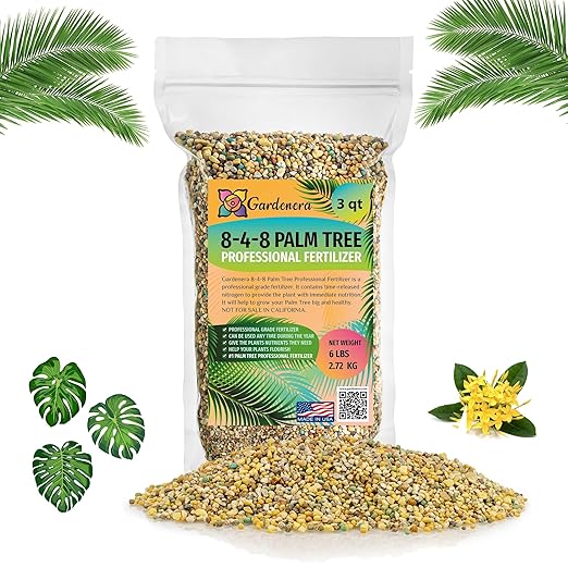 Premium 8-4-8 Professional Palm Tree Fertilizer Plant Food |Indoor Potted Plants and Outdoor Landscape Palm Trees | Quick-Release Nitrogen Fertilizer and Continuous Feeding (2 Quarts)