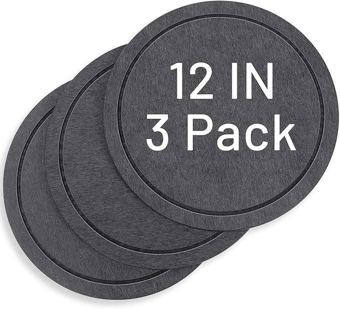 MUDEELA Diatomaceous Earth Plant Saucers for Indoor & Outdoor, 3 Pack of 12 Inches Round Plant Tray Plant Dish Pant Plate to Catch Water for Flower and Plant Pot, Instant Drying Stone Drainage Tray