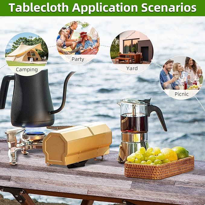 Picnic Table Cover with Bench Covers Farmhouse Waterproof Windproof Fitted Outdoor Tablecloth with Elastic Rectangle Table Cloth Camping Must Haves Rv Accessories,72x30 Inch (Wood )