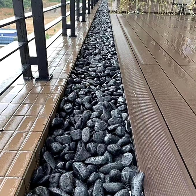 Polished Black River Rocks - 2-3 inch 20LB High Polished Decorative Pebbles, Stones for Landscaping, Natural River Rocks for Outdoor Décor, Plants,Vase Filler,Fish Tank