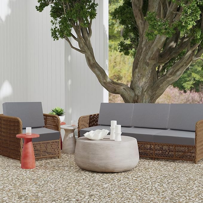 idee-home Outdoor Cushions for Patio Furniture, Outdoor Seat Cushion, Waterproof Couch Hampton Bay Deep Seat Replacement Chair Cushions for Garden Lawn Deck Backyard, 28.5 x 28.5 Grey